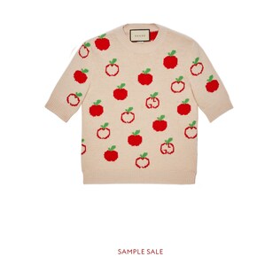 Haut en jacquard de laine à motif pomme GG