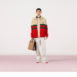 Pantalone in cotone con etichetta Gucci