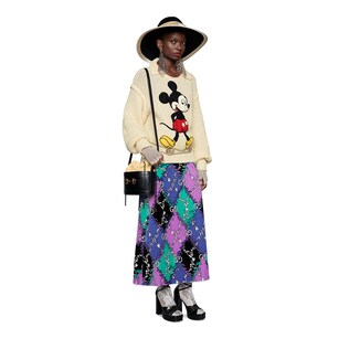 GG rhombus ramage print skirt