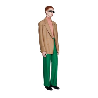 Camel jacket with sartorial labels