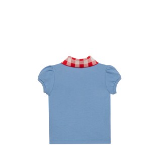 Baby cotton polo with GG apple embroidery