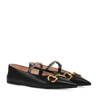 Ballerines en cuir avec Mors pour femme