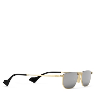 Rectangular metal sunglasses