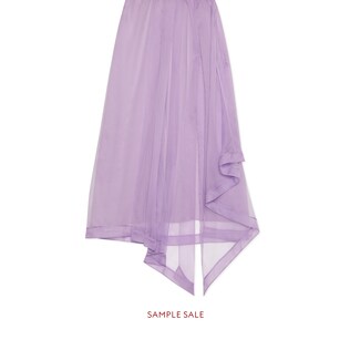 Gonna in organza di seta con spacco