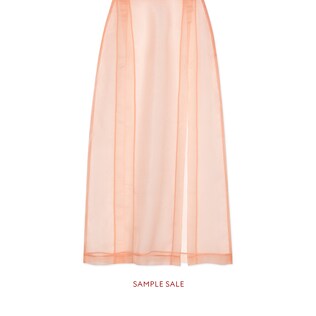 Silk organdy skirt with slit