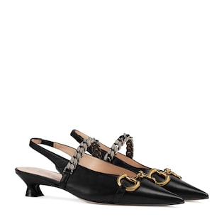 Women's leather pump with Horsebit