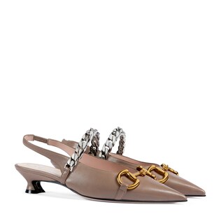 Women's leather pump with Horsebit