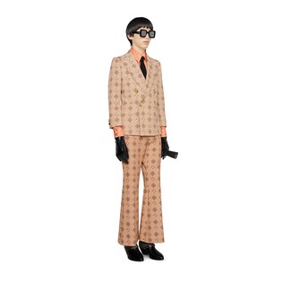 Woven G rhombus cotton flare pant