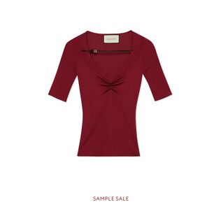 Fine viscose V-neck short sleeve top