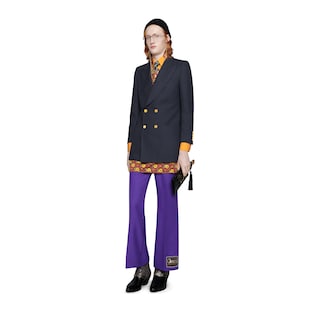 Pantalone in flare di garza con etichetta Gucci