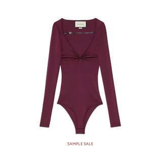 Fine viscose V-neck bodysuit