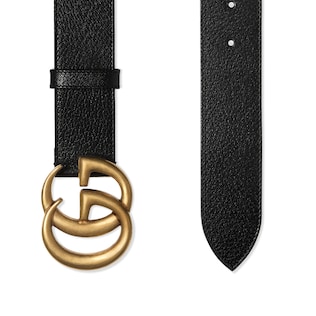 Ceinture en cuir avec boucle double G