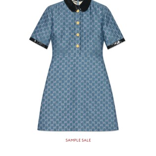 GG lamé dress with detachable collar