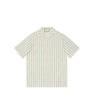 Bowling-Shirt aus gestreifter Baumwolle mit Doppel G
