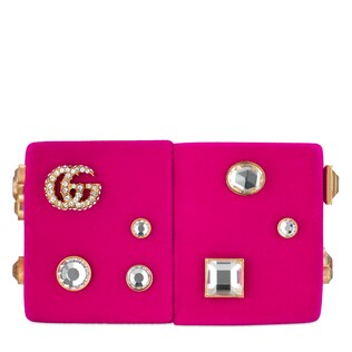 Cuff bracelet with Double G and crystals