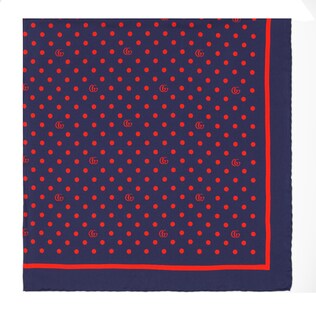 Polka dot and Double G silk scarf