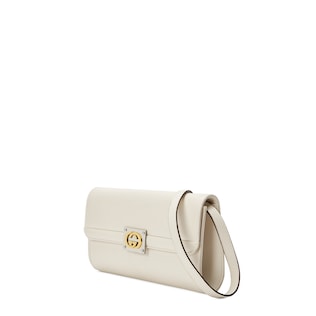 Leather small shoulder bag with Interlocking G