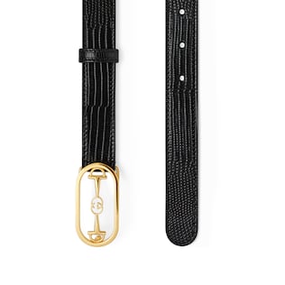 Lizard belt with Interlocking G Horsebit buckle