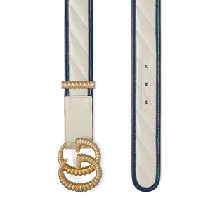 Ceinture à boucle Double G en dentelle