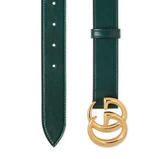 Ceinture en cuir GG Marmont avec boucle brillante