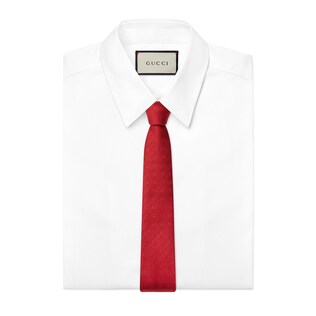 Double G and Horsebit jacquard silk tie