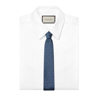 Double G and Horsebit jacquard silk tie