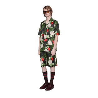 Chemise de bowling à imprimé hawaïen
