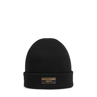 Wool hat with Gucci label