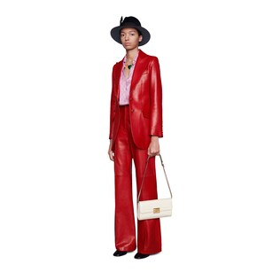 Plongé leather flare pant