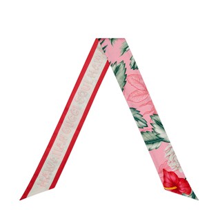 Hawaiian print silk neck bow