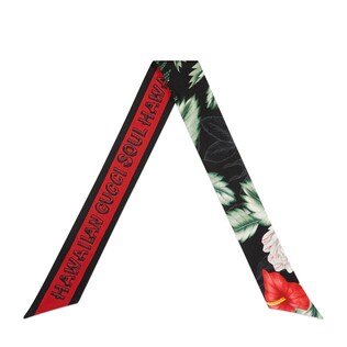 Hawaiian print silk neck bow