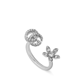 Gucci Flora 18k ring with diamonds