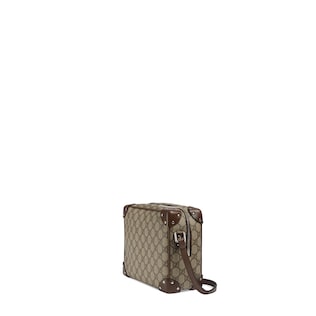 GG shoulder bag with leather details