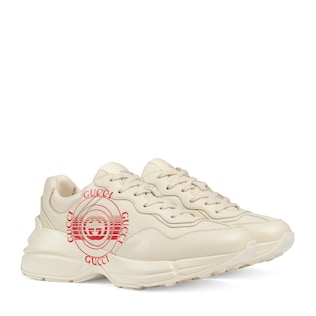 Sneaker Rhyton donna con stampa Gucci disco