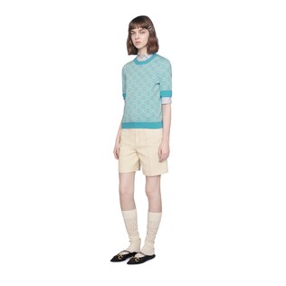 GG cotton wool piquet top