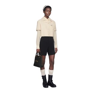 Wool silk cropped jacket