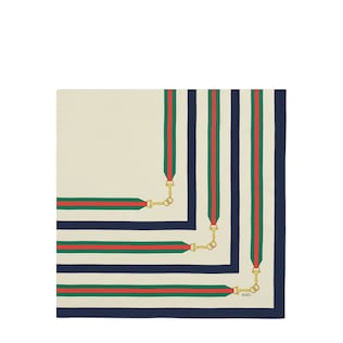 Interlocking G Horsebit silk scarf