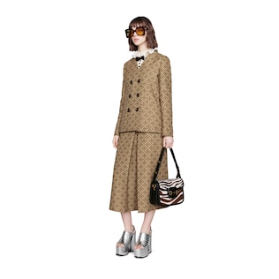 Culotte-Hose aus Jacquard mit GG Schachbrettmuster