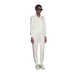 Piquet jersey zip-up jacket
