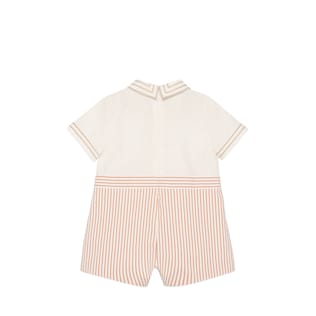 Baby striped silk and cotton one-piece