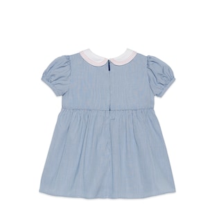 Baby cotton gingham dress with G