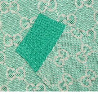 Pull en piqué de laine et coton GG