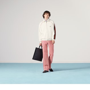 Jersey zip-up sweatshirt with Web