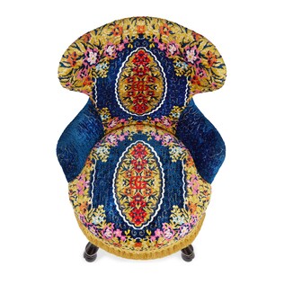 Sessel aus Samt mit Blumen-Jacquard