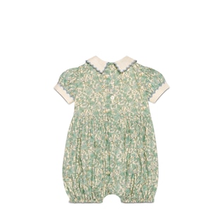 Baby-Einteiler aus Baumwolle mit Efeu und Blumen