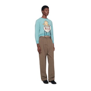 Pull coupe courte en mohair avec œuf et poussin