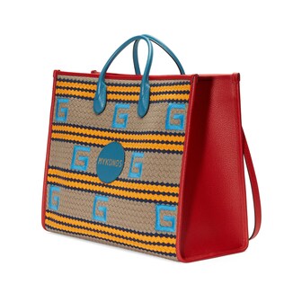Mykonos striped tote bag