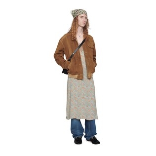 Blouson aviateur en daim oversize