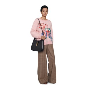 Mohair sweater with fawn intarsia