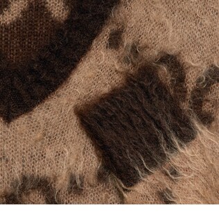Pull col en V en laine mohair motif GG